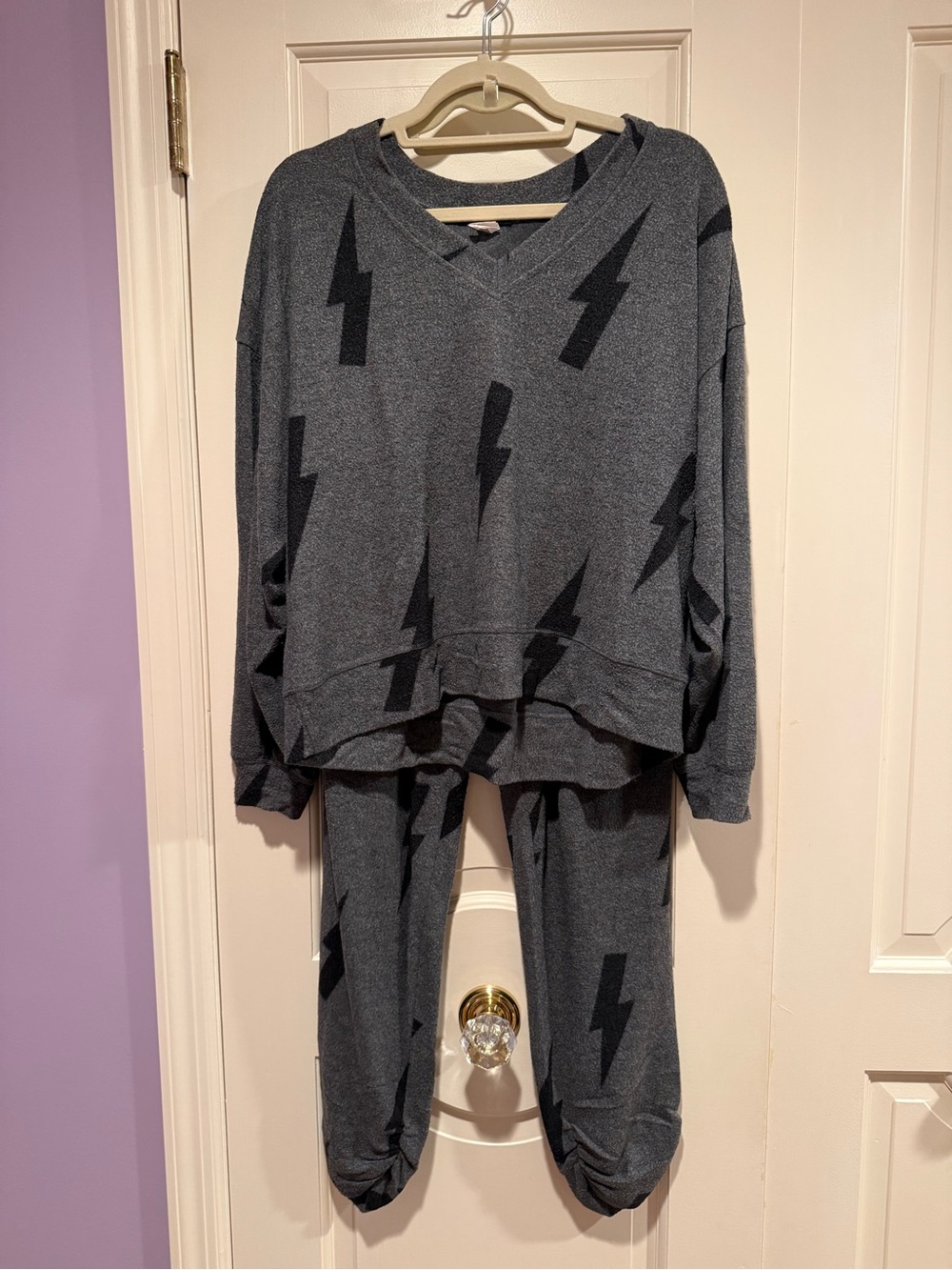 Women’s Ariella Cozy Lightning Sleep Lounge Set - Dark Gray